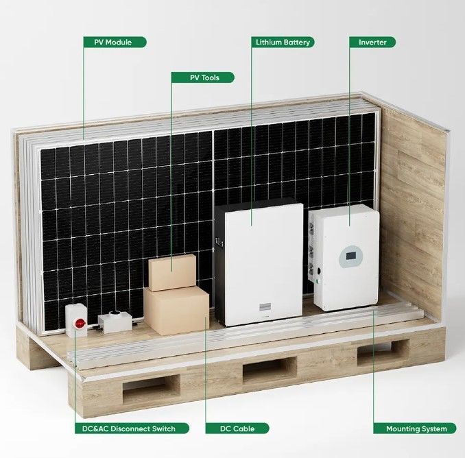 Hệ thống năng lượng mặt trời lai hoàn chỉnh giai đoạn 3 5Kw 8Kw 10Kw 48V On Off Grid Hệ thống năng lượng mặt trời lai cho nhà