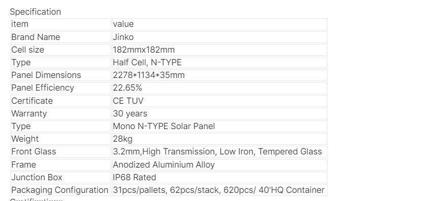Đĩa năng lượng mặt trời Jinko Qcells 560W 565W 570W 575W 580W Đĩa năng lượng mặt trời